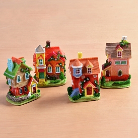 Resin Miniature Mini House, Home Micro Landscape Decorations, for Fairy Garden Dollhouse Accessories Pretending Prop Decorations