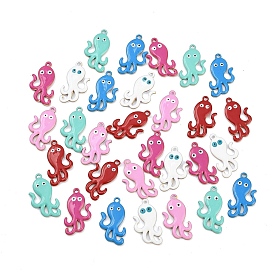 201 подвески из нержавеющей стали, прелести осьминога, с эмалью