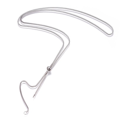 Stainless Steel Slider Necklace Making, with Box Chains