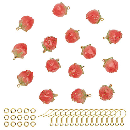 Наборы для изготовления сережек diy, включают подвески в виде цветов из эпоксидной смолы, латунные кольца прыжок открыт, Железные крючки для сережек