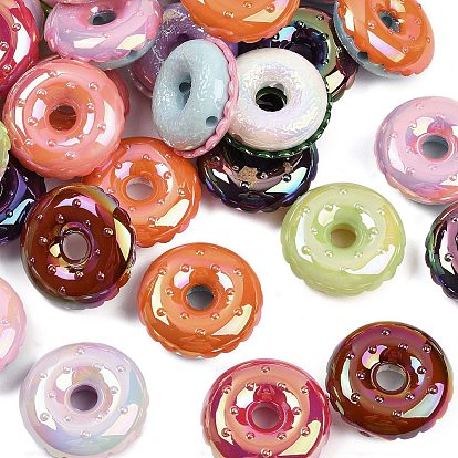 Непрозрачные акриловые бусины с УФ-покрытием, радужный, Dount