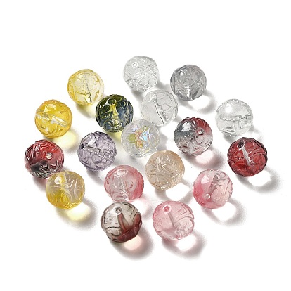 Transparent Glass Beads, Gradient Color, Round