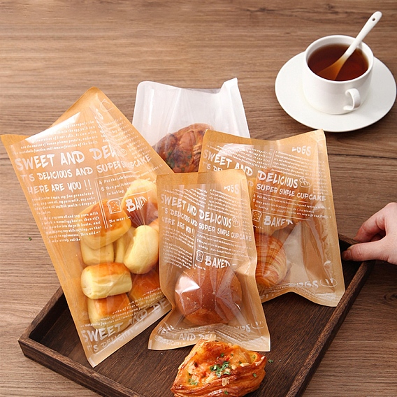 Крафт-бумага мешок для упаковки хлеба, пакеты для печенья, прямоугольные