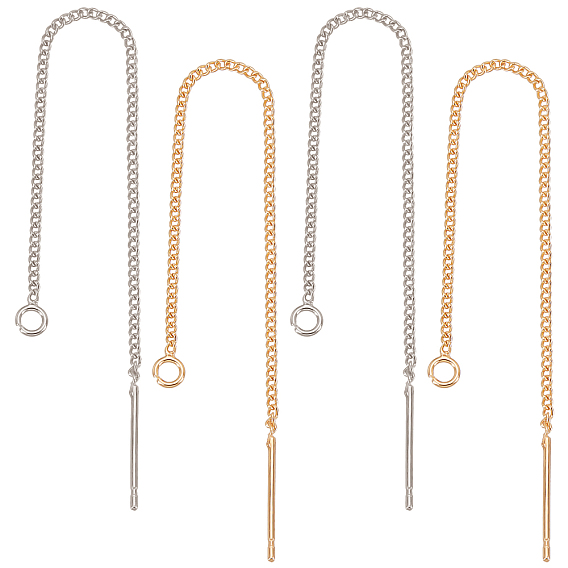 24шт. 2 цвета латунные серьги-гвоздики фурнитура, с булавками и петлями из стерлингового серебра 925, ушные резьбы