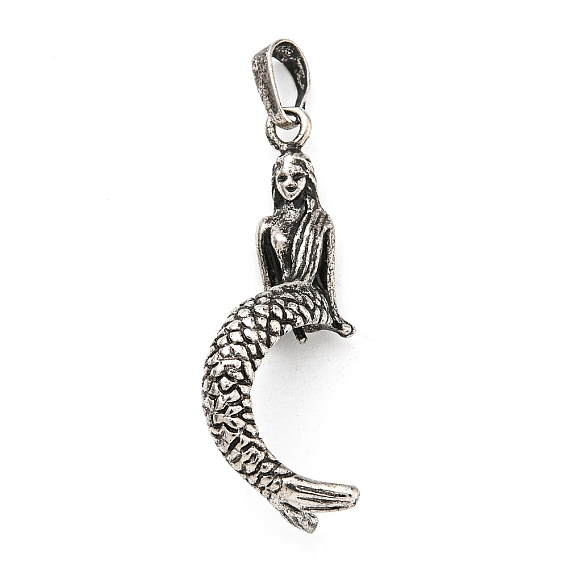 Rack Plating Brass Pendant Bails, Mermaid