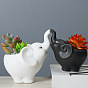 Simple white creative succulent plant animal elephant flower pot kka combination ceramic flower pot