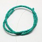 Natural Magnesite Beads Strands, Dyed, Turquoise, Heishi Beads, Flat Round/Disc