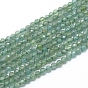 Natural Green Apatite Beads Strands, Faceted, Grade AB, Round