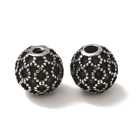 304 Stainless Steel Beads, Round with Dot Pattern