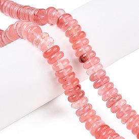 Cherry Quartz Glass Beads Strands, Rondelle