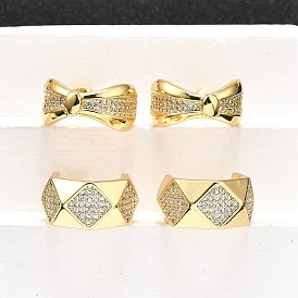 Женские серьги-гвоздики из латуни с микропаве и прозрачным кубическим цирконием, реальный 18 k позолоченный