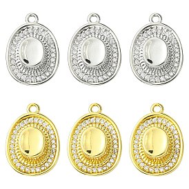 6 шт 2 цвета кулоны из латуни, микропаве, циркония, шляпные прелести, стойки покрытие, долговечный, без свинца и без кадмия