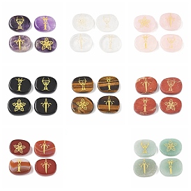 4шт 4 стили украшения для показа натуральных драгоценных камней, фигурка для украшения дома, энергетический камень рейки для исцеления, овал с символом тарруссо