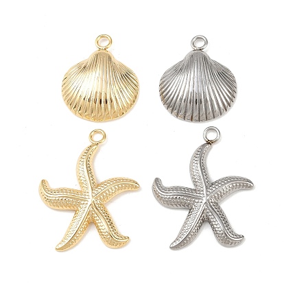 304 подвески из нержавеющей стали, подвеска в форме морской звезды/ракушки