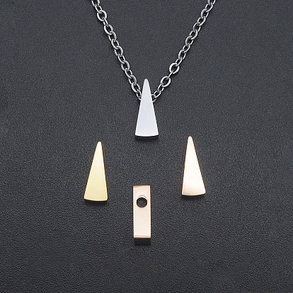 201 Stainless Steel Charms, for Simple Necklaces Making, Stamping Blank Tag, Laser Cut, Triangle