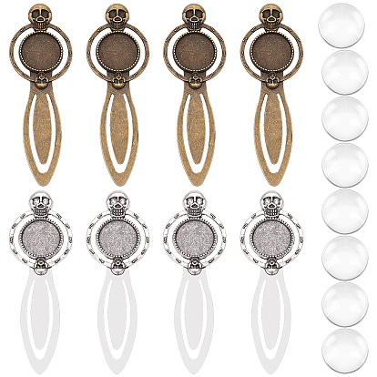 Наборы для изготовления закладок своими руками, включая оправу из сплава в тибетском стиле и кабошоны из прозрачного стекла