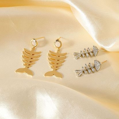 Серьги в стиле барокко с рыбьими косточками, изысканные 3d красочные модные украшения