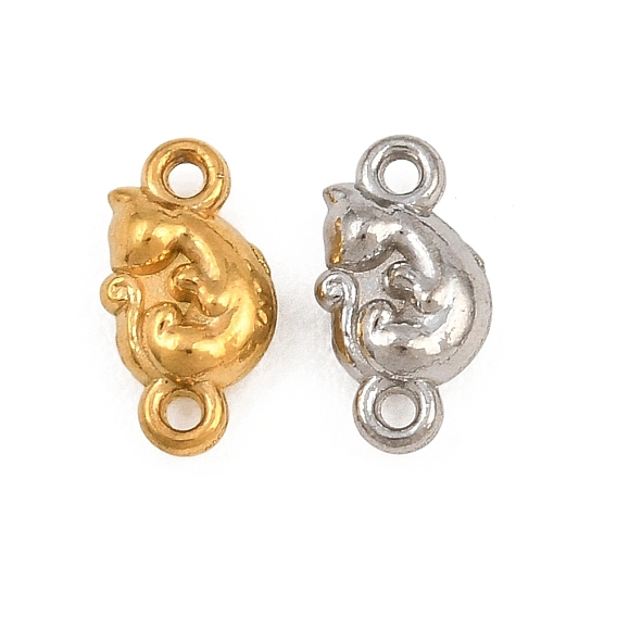 304 Stainless Steel Connector Charms, Cat Shape Links