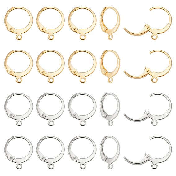 80шт 2 цвета 304 фурнитура для серег из нержавеющей стали, с петлей