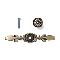 Vintage Victorian Floral Pattern Alloy Cabinet Door Knobs, Kitchen Drawer Pulls Cabinet Handles, with Iron Screws