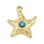 Океан 303 нержавеющая сталь с подвесками из искусственной бирюзы, прелести морская звезда, золотые, ионное покрытие (ip)
