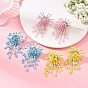 Glass Seed Beads Stud Earrings for Women, Flower, Tassel Earrings, Platinum