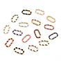 Brass Micro Pave Cubic Zirconia Spring Gate Rings, with Enamel, Long-Lasting Plated, Oval, Real 18K Gold Plated