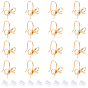 24Pcs Brass Stud Earring Findings, with Loop, Bowknot, with 40Pcs Plastic Ear Nuts