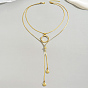 Женские ожерелья с двухслойной регулируемой подвеской-ползунком из нержавеющей стали