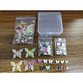 Подвески из акрила и сплава, с легкими позолоченными сплавами, бабочка