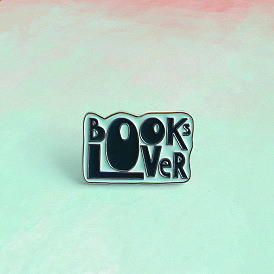 Brooch wild letter books lover drop oil metal brooch collar pin