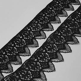 5M Polyester Lace Wavy Flower Ribbons, for Cloth DIY Making Decor