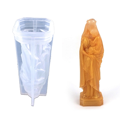3D Religion Virgin Mary Holding Child Display Decoration Silicone Molds, Resin Casting Molds, for UV Resin & Epoxy Resin Craft Making