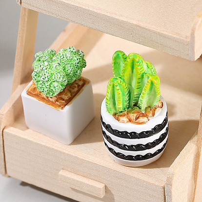 Accessoires de maison de poupée, Modèle de mini vase de cactus en résine de simulation
