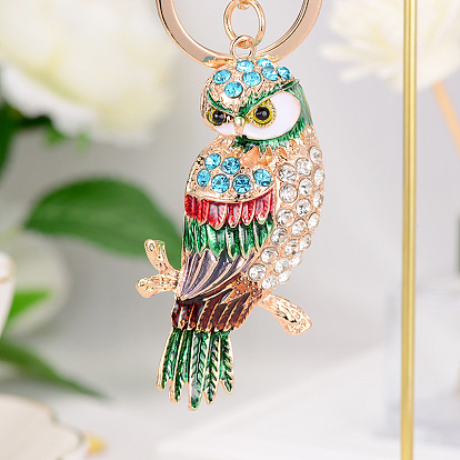 Sparkling Owl Keychain with Rhinestones - Cute Gift for Bird Lovers