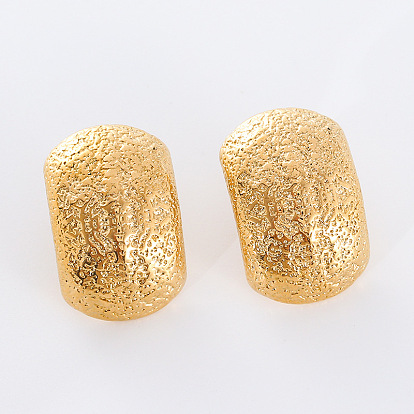 3 пары изогнутых серег-гвоздиков с текстурой из нержавеющей стали