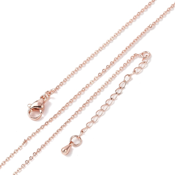 Латунные цепочки роло ожерелья для женщин, 304 из нержавеющей стали застежкой омар, стойки покрытие, без свинца и без кадмия, долговечный