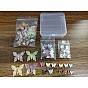 Acrylic & Alloy Charms, with Light Gold Plated Alloy Findings, Butterfly