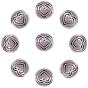 Alloy Tibetan Silver Beads,  Flat Round with Heart