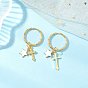 Латунный эмалированный крест со звездными брелоками, с разъемными кольцами для ключей из сплава и железа