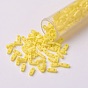 MIYUKI Quarter TILA Beads, Japanese Seed Beads, 2-Hole, (QTL404FR) Matte Opaque Yellow AB