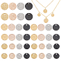 48Pcs 304 Stainless Steel Charms, Textured, Flat Round with Bumpy