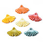 Natural Freshwater Shell Pendants, Dyed, Ginkgo Leaf