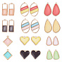 Epoxy Resin Pendants, with Alloy Findings, Mixed Shapes, Light Gold
