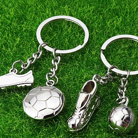 Football Theme Zinc Alloy Keychain, for Car Key Backpack Gift Pendant