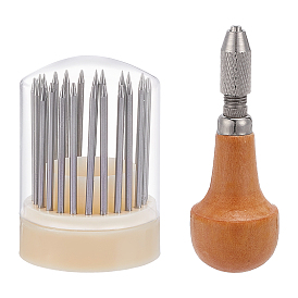 Микроинструменты из нержавеющей стали, иглы для всасывания бисера с деревянными ручками и пластиковыми контейнерами для хранения