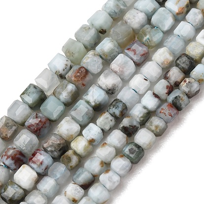 Larimar naturelles brins de perles, perles cubiques à facettes taillées sur table