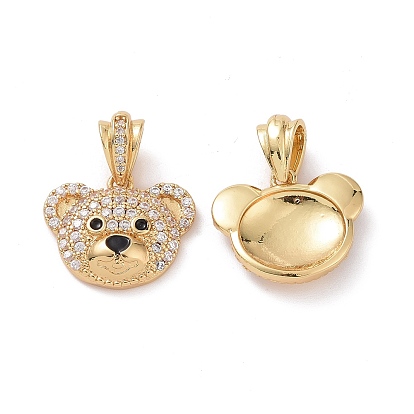 Латуни циркония кубической подвески, без кадмия и без свинца, амулет в виде медвежьей головы