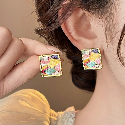 Сплав эмаль серьги, золотые