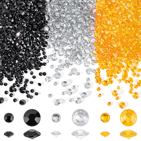 4200 шт. 6 стили остроконечные акриловые стразы кабошоны, граненые, алмазная форма